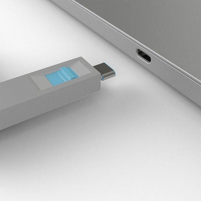 Lindy Bloqueador de Puertos USB Tipo C y Thunderbolt 3 con Llave de Seguridad - Kit de 4 Bloqueadores Azules para Protección de Datos 2