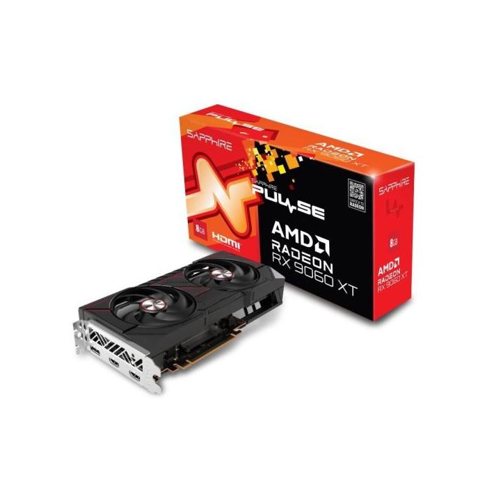 Sapphire Pulse RX 9060 XT Gaming OC, AMD RX9060XT, 8GB GDDR6, 128BIT, 2HDMI+2DP, 3 Ventiladores Sapphire Pulse RX 9060 XT Gaming OC, AMD RX9060XT, 8GB GDDR6, 128BIT, 2HDMI+2DP, 3 Ventiladores