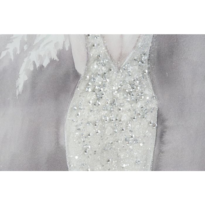 DKD Home Decor Cuadro Romántico con Diseño Mujer Vestido Blanco Gris 80x40 cm, de Cristal y Poliestireno (2 Unidades) 2 DKD Home Decor Cuadro Romántico con Diseño Mujer Vestido Blanco Gris 80x40 cm, de Cristal y Poliestireno (2 Unidades) 2
