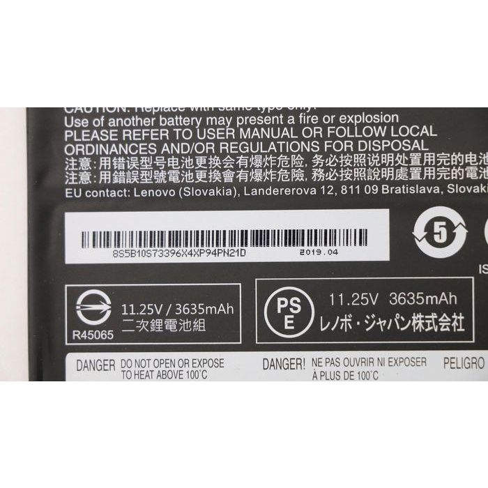 Lenovo 3-cell lithium-ion battery, 11.25V voltage, 42Wh capacity, designed for select Lenovo Chromebook models. 4 Lenovo 3-cell lithium-ion battery, 11.25V voltage, 42Wh capacity, designed for select Lenovo Chromebook models. 4