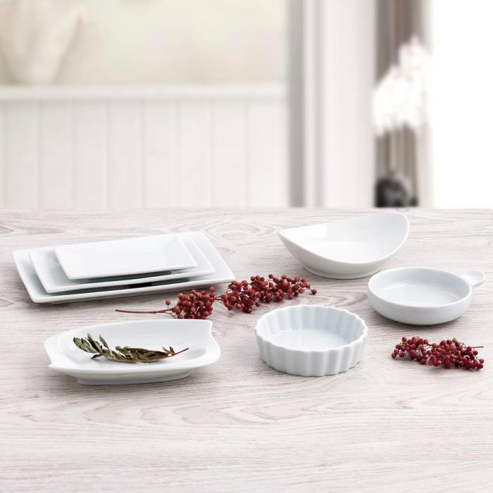 Quid Gastro Fun Tapa Ensaladilla Porcelana Blanca 14x11 cm (12 Unidades) - Con Acabado Brillo, Apta Lavavajillas y Microondas 2