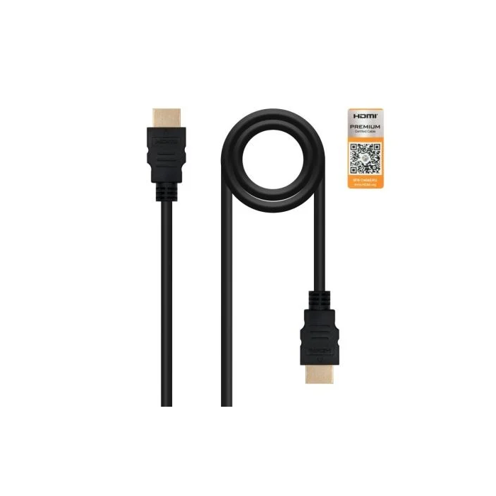 Nano Cable 10.15.3600 Cable HDMI 2.0 Premium Certificado 4K 60Hz 18Gbps Macho a Macho 50cm Negro Nano Cable 10.15.3600 Cable HDMI 2.0 Premium Certificado 4K 60Hz 18Gbps Macho a Macho 50cm Negro