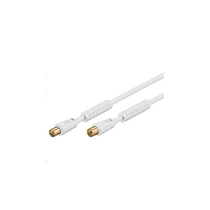 MicroConnect COAX010WHQ - Cable Coaxial Antena 10m Macho-Hembra, 75 Ohm, Blanco para TV/Satélite