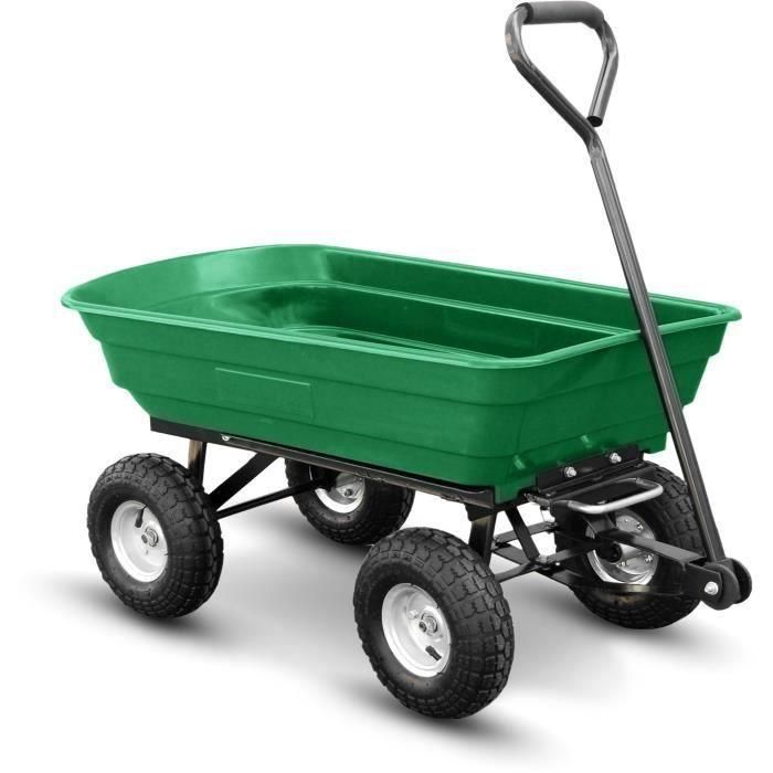 ELEM Carrito de jardín de plástico con volquete 1 ELEM Carrito de jardín de plástico con volquete 1