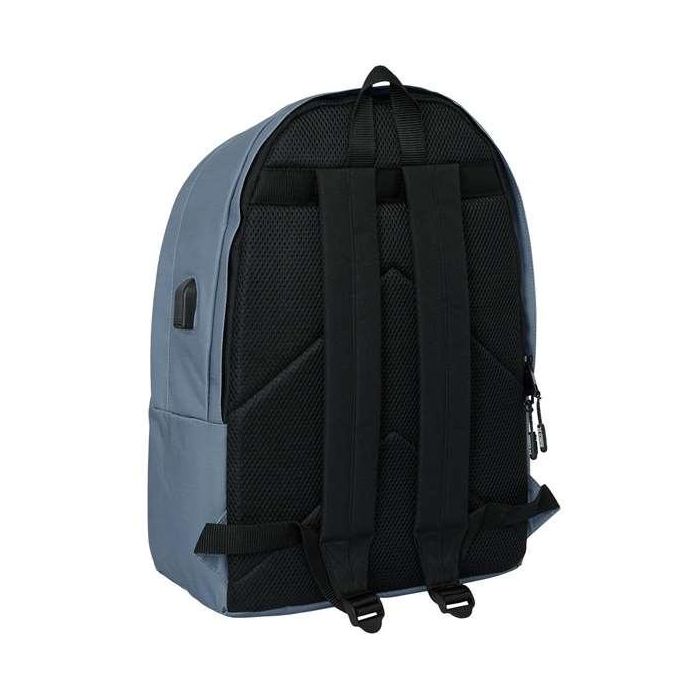 Safta Mochila Doble Portátil 15,6"+USB Munich Básicos Gris 31x44x18 cm 1