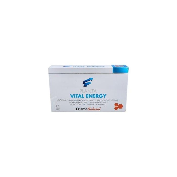 PRISMA NATURAL Plantavital Energy, 20 ampollas bebibles para vitalidad y complemento alimenticio general