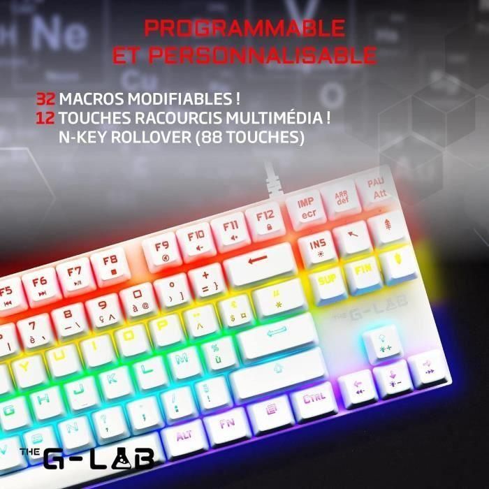 Teclado del jugador - The G -lab - Keyz -Mercury -W/FR - Mecánica - TKL - White 3