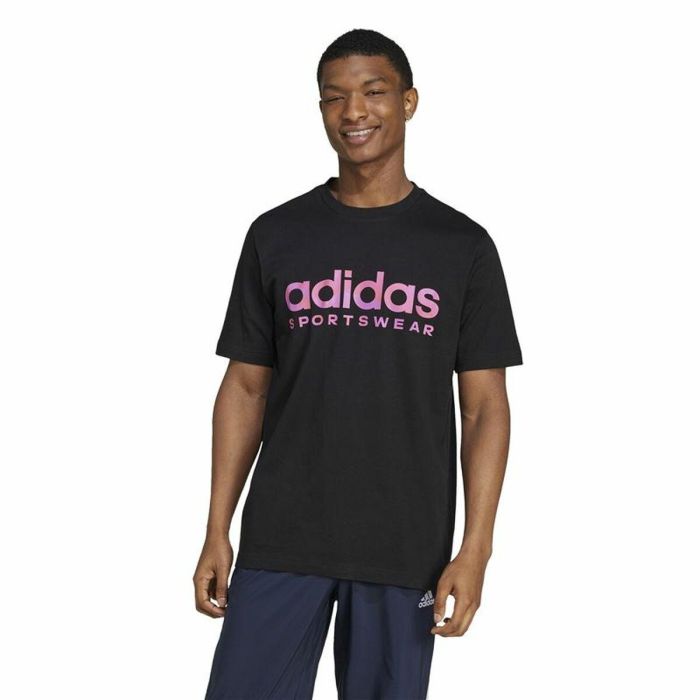 Camiseta de Manga Corta Hombre Adidas House Of Tiro Summer Linear Graphic Negro