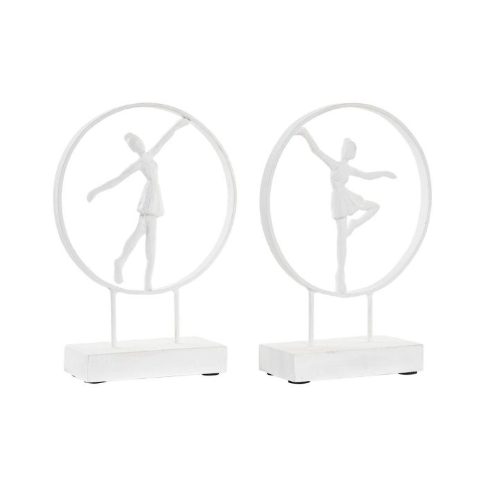 Figura Moderno DKD Home Decor Blanco 9 x 33 x 23 cm (2 Unidades) Figura Moderno DKD Home Decor Blanco 9 x 33 x 23 cm (2 Unidades)