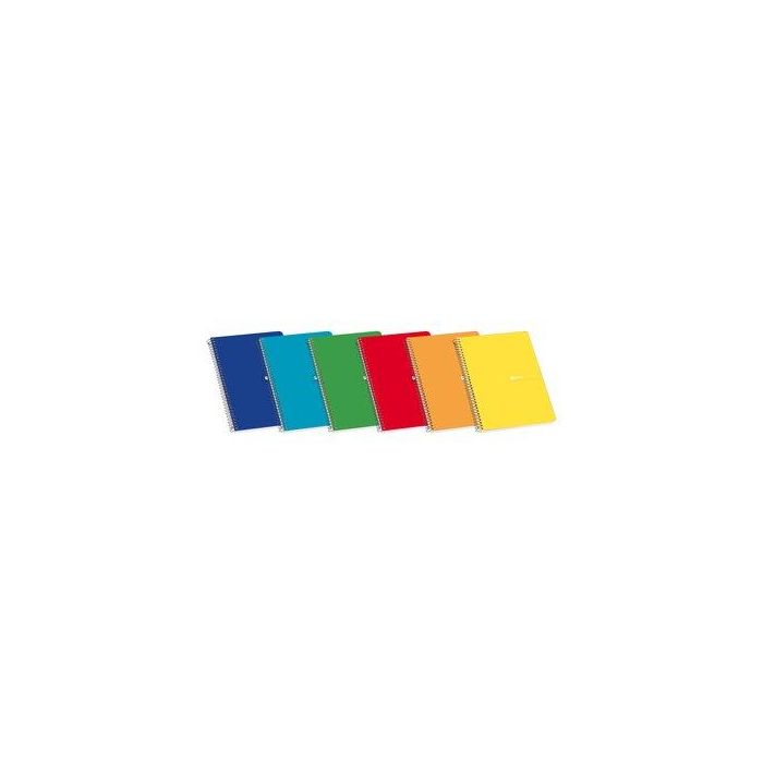 Enri Cuaderno espiral DIN A5 cuadriculado, tapa blanda, 15,5x21,5 cm, colores surtidos