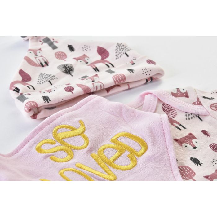 DKD Home Decor Set 4 Decoración Bebé de Algodón Rosa y Azul, para 0-6 meses, 1 x 40 x 55 cm, Surtido Aleatorio 3
