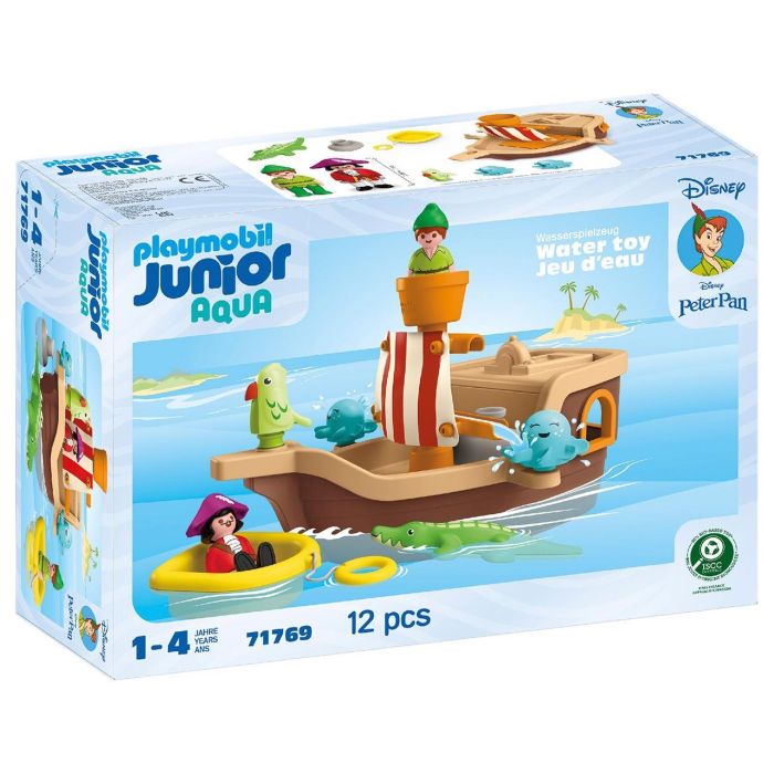 Playmobil 71769 Barco Pirata Peter Pan Disney - Juguete de Baño para Bebés +12 Meses con Función Rociadora y Almacenamiento Playmobil 71769 Barco Pirata Peter Pan Disney - Juguete de Baño para Bebés +12 Meses con Función Rociadora y Almacenamiento