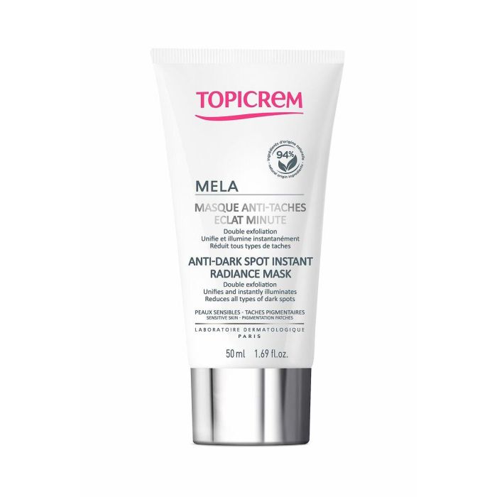 Topicrem MELA Mascarilla Facial Antimanchas Luminosidad Instantánea Pieles Sensibles 50 ml - Doble Exfoliación, Tono Uniforme Topicrem MELA Mascarilla Facial Antimanchas Luminosidad Instantánea Pieles Sensibles 50 ml - Doble Exfoliación, Tono Uniforme