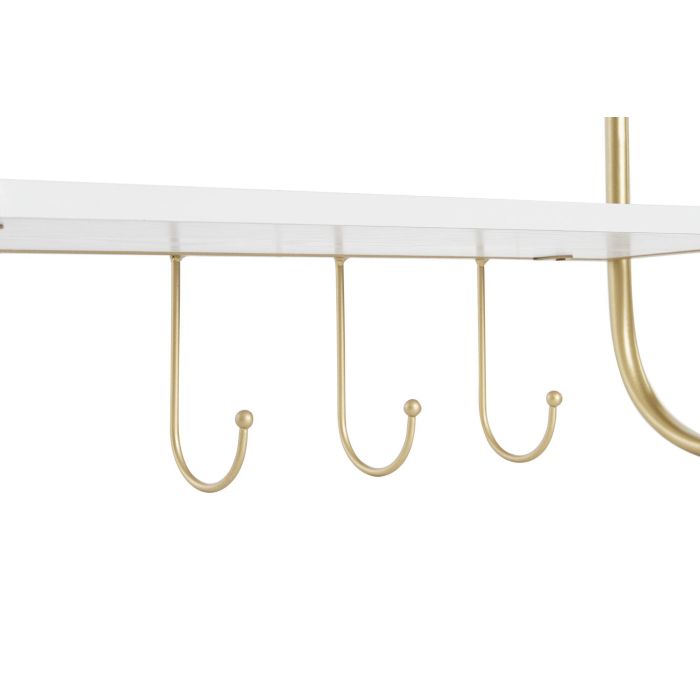 DKD Home Decor Perchero de Pared Estilo Glam Desmontable Dorado y Blanco de Metal y MDF 15x43x50 cm 3 DKD Home Decor Perchero de Pared Estilo Glam Desmontable Dorado y Blanco de Metal y MDF 15x43x50 cm 3