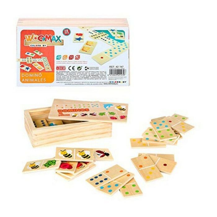 Domino animales de madera woomax 28 piezas Domino animales de madera woomax 28 piezas