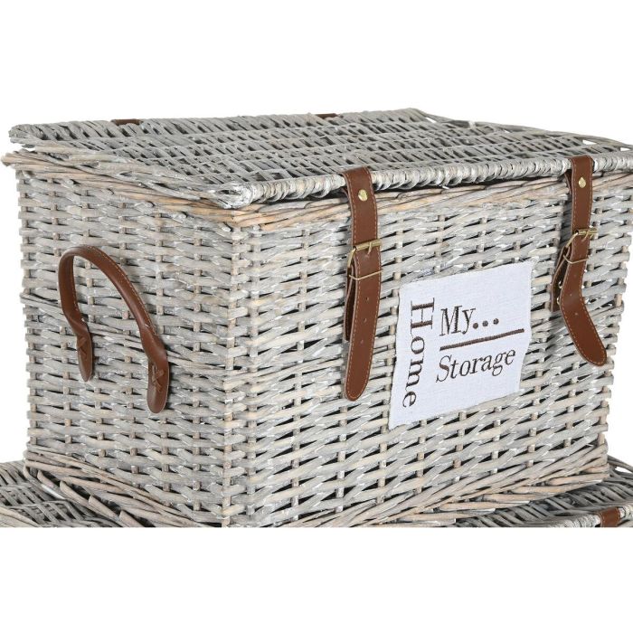 Juego de Baúles Home ESPRIT Natural Mimbre 67 x 45 x 46 cm 3 Juego de Baúles Home ESPRIT Natural Mimbre 67 x 45 x 46 cm 3