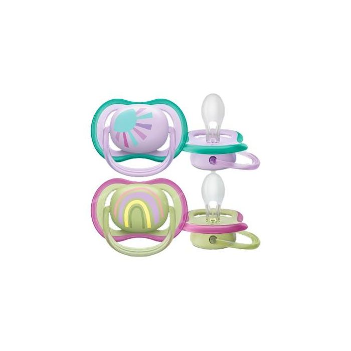 Avent Chupete Ultra Air 0-6 M Niã?A Sol/Arcoiris 2 Uds Scf08