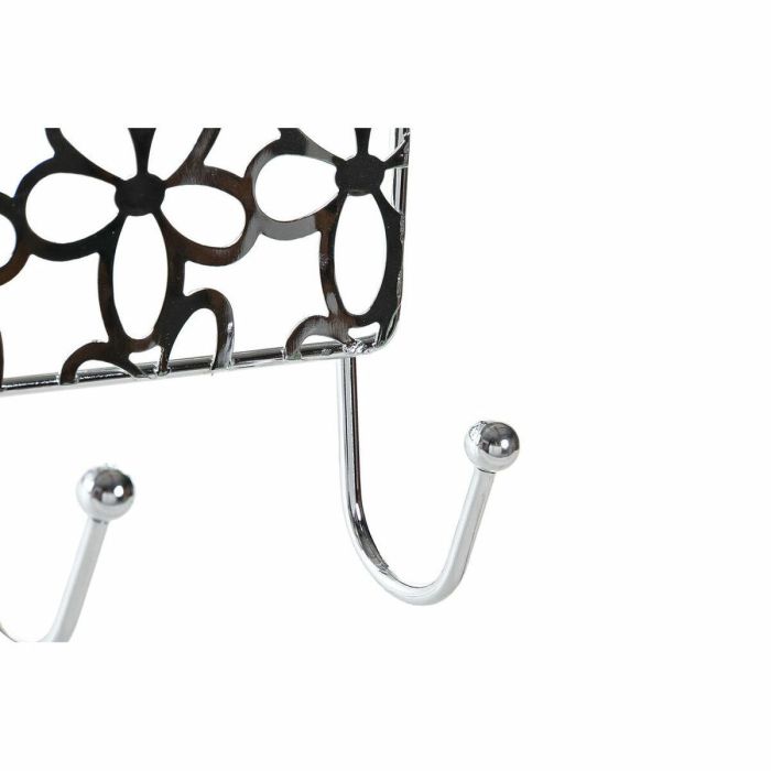 Perchero para Puertas DKD Home Decor Plateado Metal Plástico Flores 32 x 10 x 19 cm 1