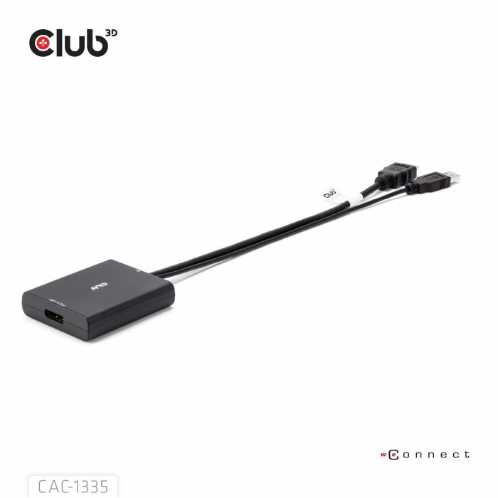 Club3D Adaptador HDMI + MicroUSB a DisplayPort Activo 4K120Hz 16 Club3D Adaptador HDMI + MicroUSB a DisplayPort Activo 4K120Hz 16