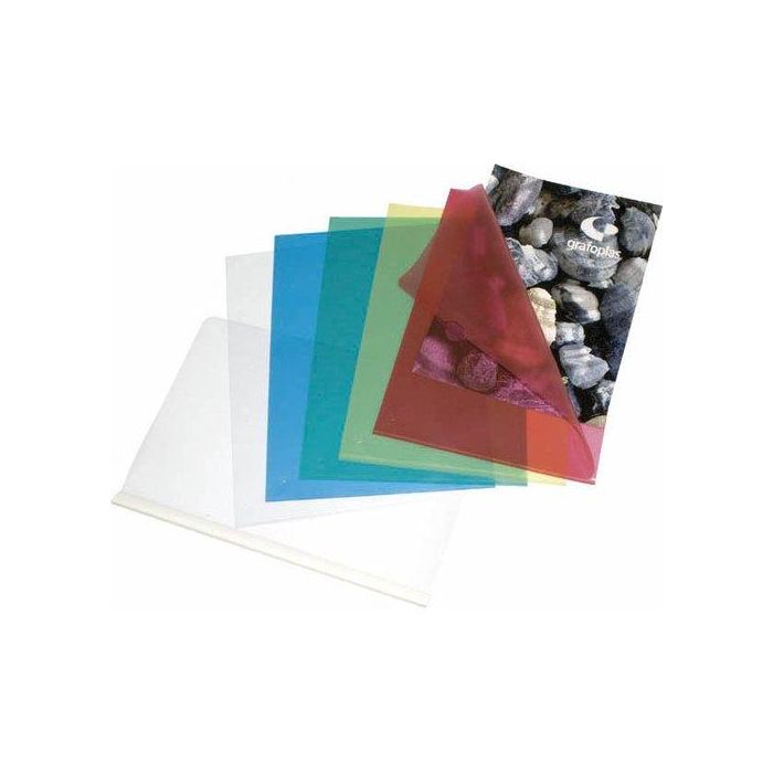 Dosier Angulo Recto Grafoplas Pp 110Μ Piel Naranja Fº Verde Paquete De 100 (Set de 4)