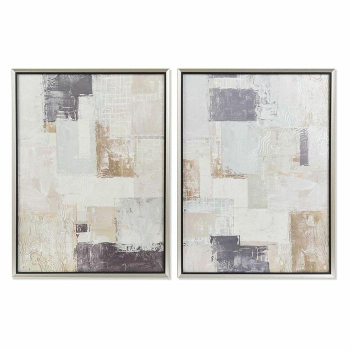 Cuadro Moderno DKD Home Decor Beige Gris 3 x 80 x 60 cm (2 Unidades)