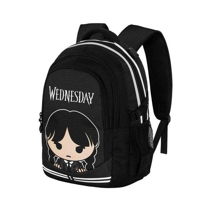 Karactermania Mochila Miércoles Run. Plus FAN Cute 44x34x21 cm Mochila de Gran Capacidad con 3 Compartimentos y Puerto USB 3