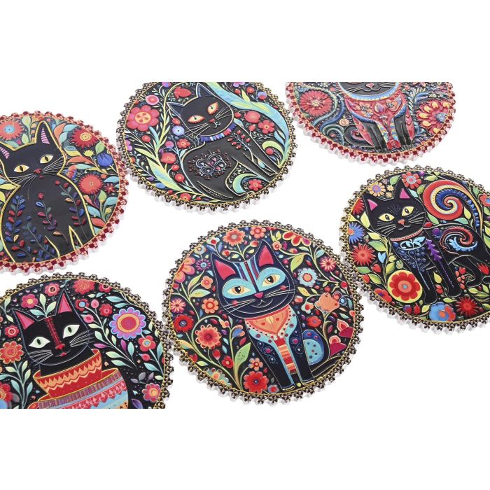 Posavasos Shabby DKD Home Decor Multicolor Negro 10.8 x 0.7 x 10.8 cm (72 Unidades) 2 Posavasos Shabby DKD Home Decor Multicolor Negro 10.8 x 0.7 x 10.8 cm (72 Unidades) 2