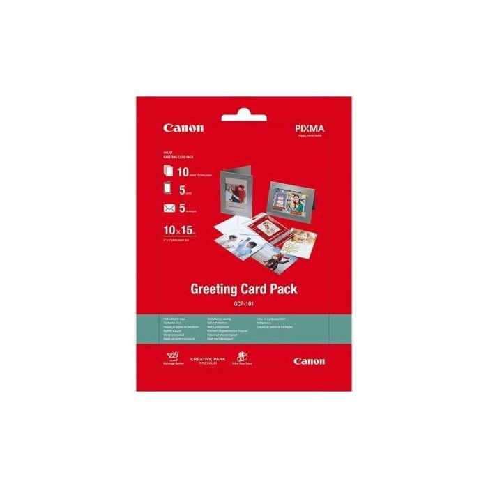 Canon Papel PACK 10 10X15 5 Tarj.FELICITACION 5 SOBRES (GCP-101) Canon Papel PACK 10 10X15 5 Tarj.FELICITACION 5 SOBRES (GCP-101)