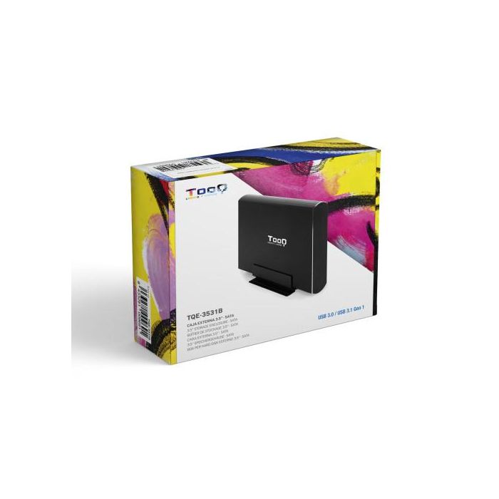 TooQ TQE-3531B Caja Externa para Disco Duro 3.5", USB 3.1 Gen 1 (5 Gbps), hasta 8 TB, SATA I/II/III, UASP, Aluminio Negro 6