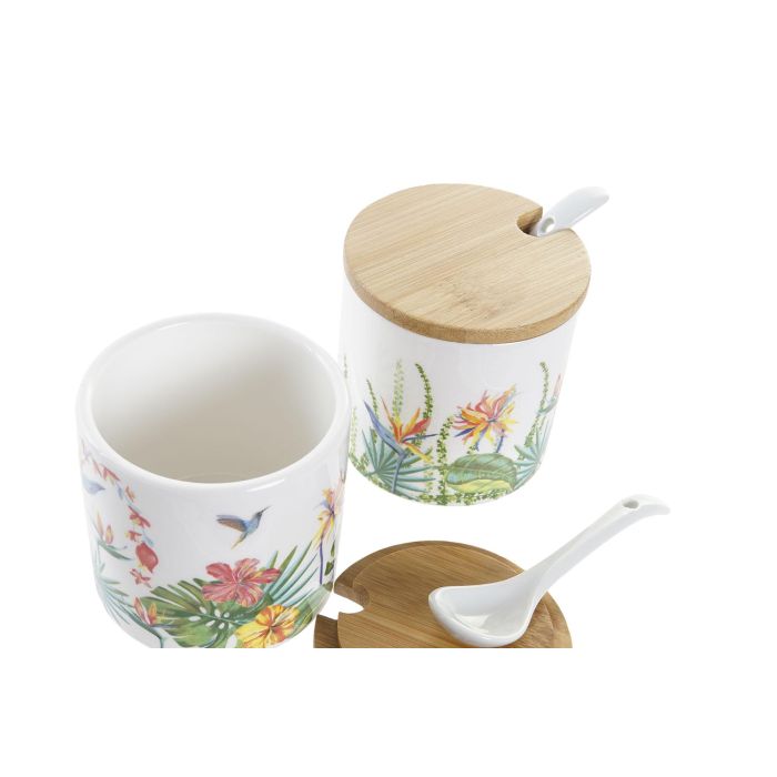 DKD Home Decor Azucarero Tropical de Dolomite y Bambú Multicolor 7.5 cm (4 Unidades) Apto Microondas y Lavavajillas 2 DKD Home Decor Azucarero Tropical de Dolomite y Bambú Multicolor 7.5 cm (4 Unidades) Apto Microondas y Lavavajillas 2