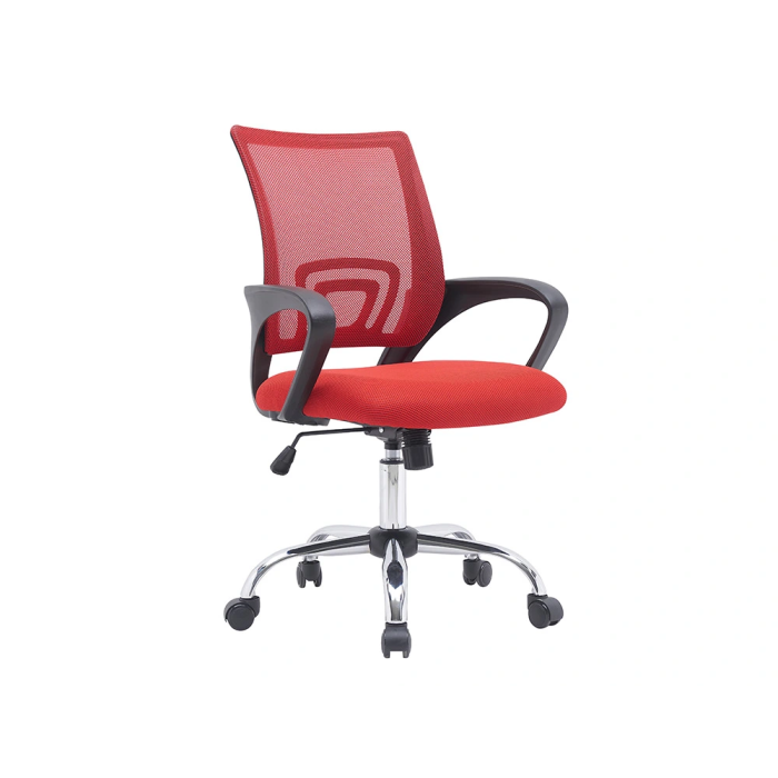 Q-connect Silla de Oficina KC04841 Siena Malla Base Metálica Alt Max 1000 Anc 560 Prof 570 Ruedas Premium Color Negro Rojo 4
