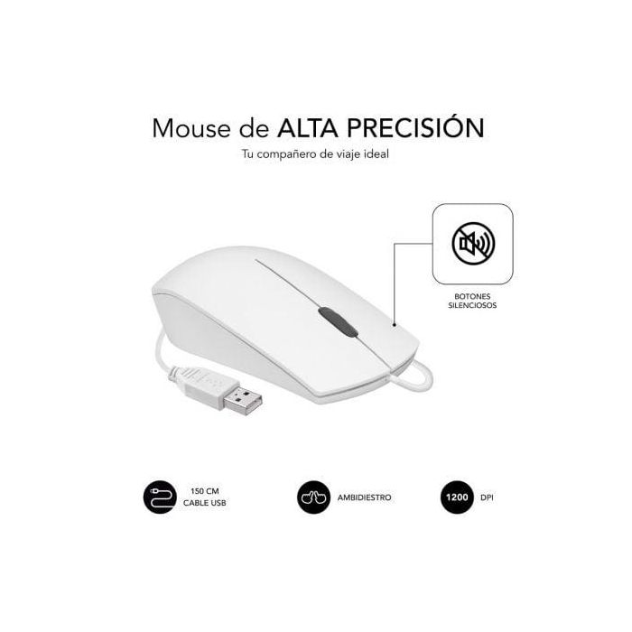 SUBBLIM Combo Business Slim Silencioso con cable USB Blanco 3