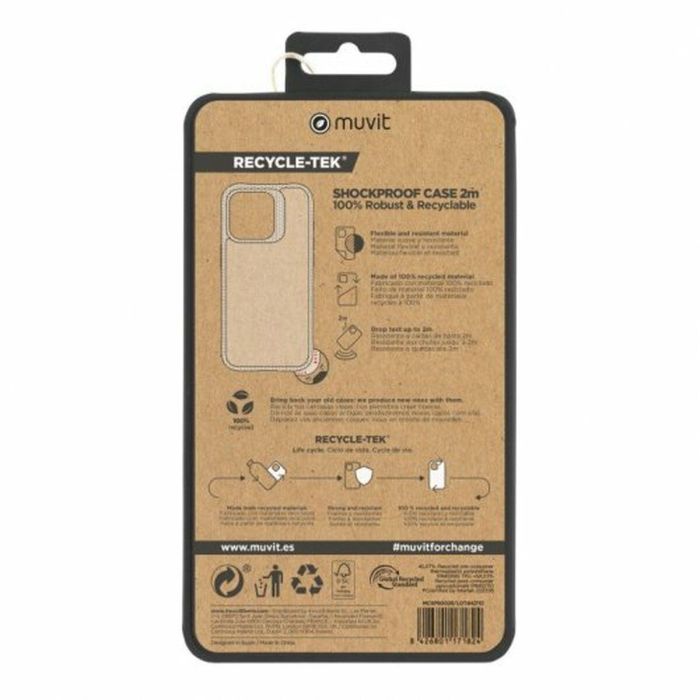 Muvit Funda Shockproof 2M para Apple iPhone 15, Protección Medioambiental y Antigolpes, Material Reciclado y Reciclable 7