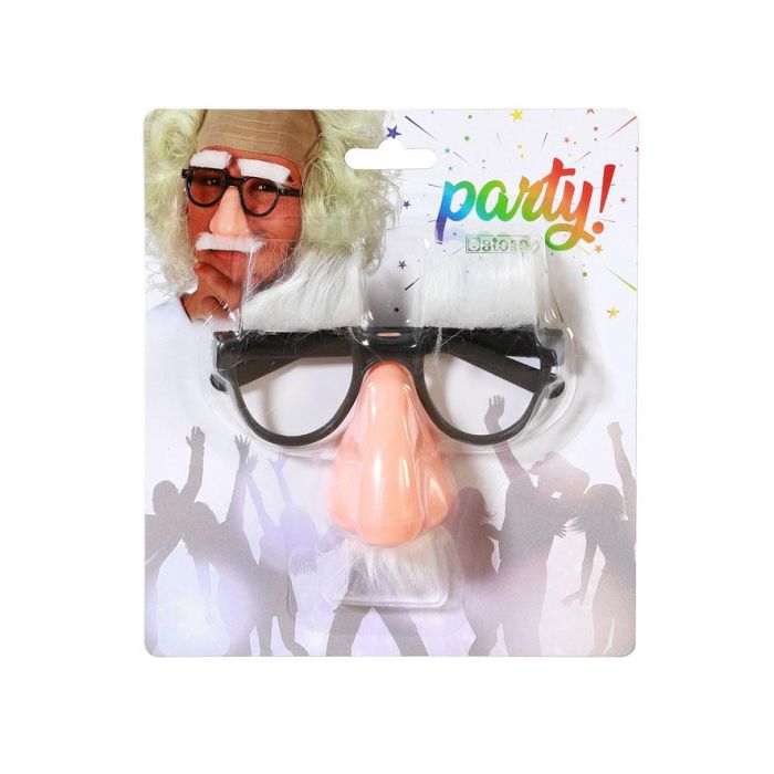 Gafas con nariz y bigote blanco - Accesorio de broma para fiestas y carnavales 1 Gafas con nariz y bigote blanco - Accesorio de broma para fiestas y carnavales 1