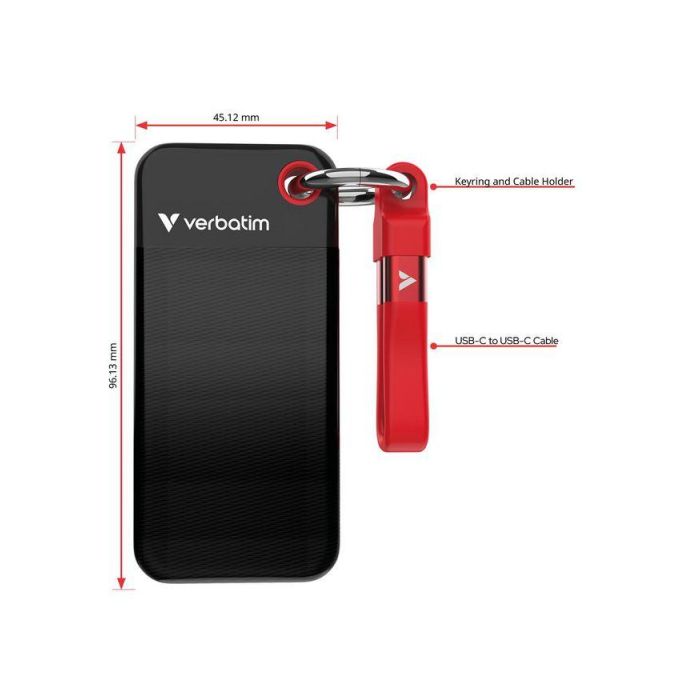 Verbatim Pocket SSD USB 3.2 Gen 2 1TB Black/Red 1 Verbatim Pocket SSD USB 3.2 Gen 2 1TB Black/Red 1