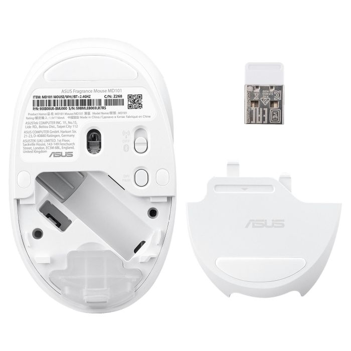 ASUS MD101 Ratón Óptico Inalámbrico RF Wireless + Bluetooth 2400 DPI Blanco 7