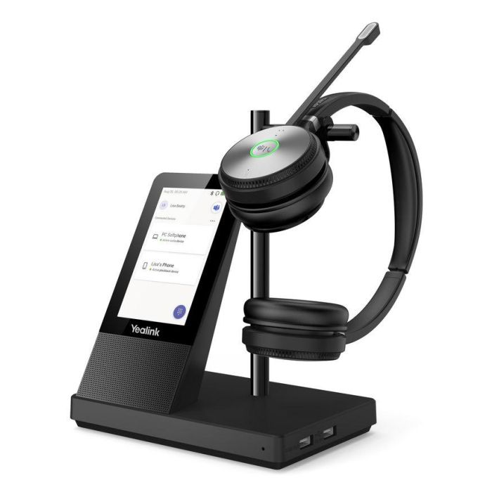 Yealink WH66 Dual Auriculares DECT Inalámbricos Estación de Trabajo UC Todo en Uno para Microsoft Teams con Pantalla Táctil y Carga Inalámbrica 4