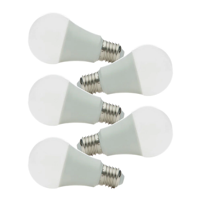 Pack 5 Bombillas LED E27 7W 589Lm 2700ºK 40.000H [HO-ED-B3-E27-7W-WW-PK5-AP]
