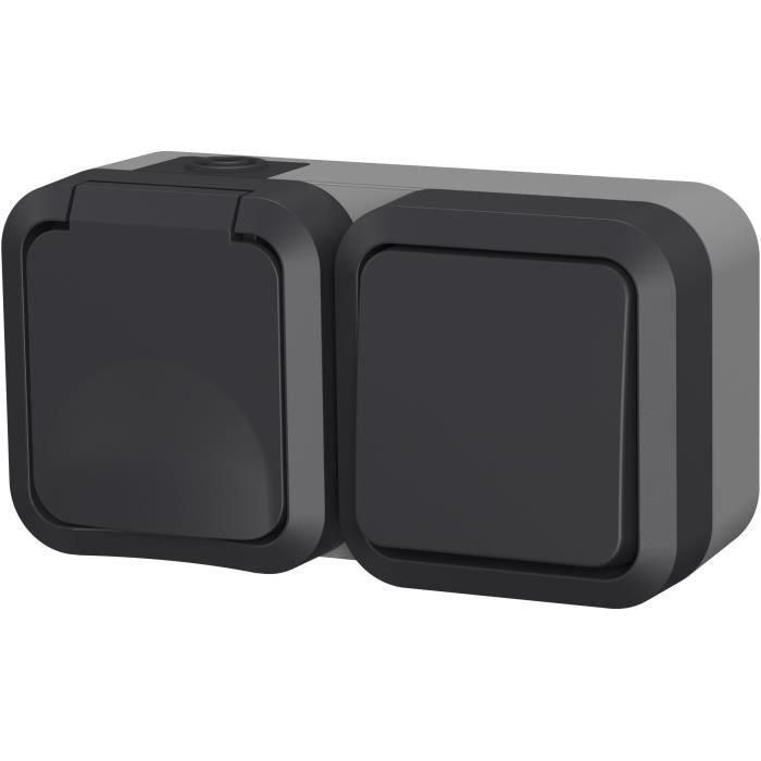 QUARX AUC1695830878712 Toma doble Exterior vertical IP55 Aqua Pro 250V 16A