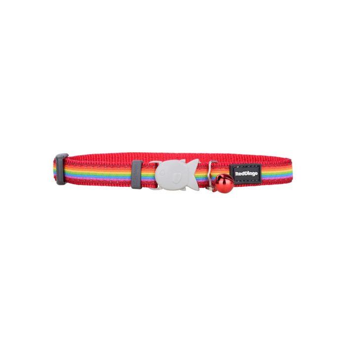 Red Dingo Collar para Gato Nylon Rainbow Ajustable con Cierre Seguridad Pez, Cascabel y Anilla K-Ring Acero Inoxidable 20-32 cm 12 mm 1 Red Dingo Collar para Gato Nylon Rainbow Ajustable con Cierre Seguridad Pez, Cascabel y Anilla K-Ring Acero Inoxidable 20-32 cm 12 mm 1