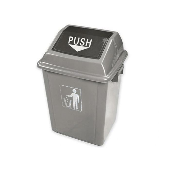 Q-connect Papelera Contenedor Plástico con Tapa de Balancín 58 Litros Gris 470x330x760 mm 1