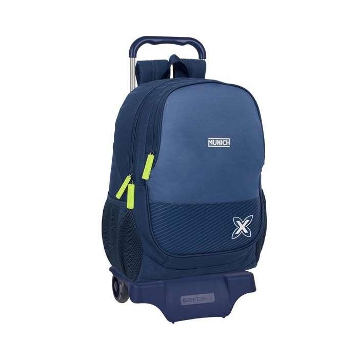 Munich Mochila 665+Carro 905 "Blue Indigo" 32x44x16 cm