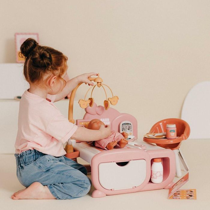 Smoby Guardería Cocoon 3 en 1 Cuna Colchón y Cambiador para Bebés con Accesorios 3032162203934 a partir de 3 años 8