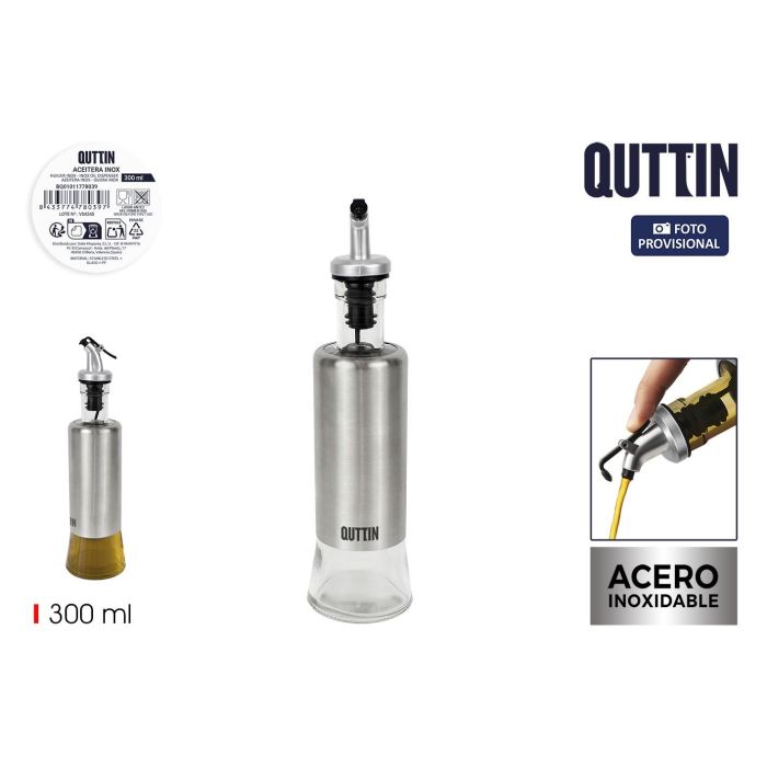 Aceitera Inox 300 ml Quttin - Inde (12 Unidades) Aceitera Inox 300 ml Quttin - Inde (12 Unidades)