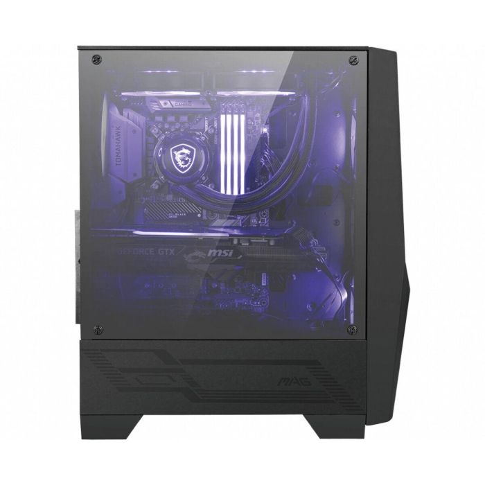 MSI MAG Forge 100M Midi Tower Negro Transparente con Iluminación Púrpura y Panel de Vidrio Templado para PC Gaming 38