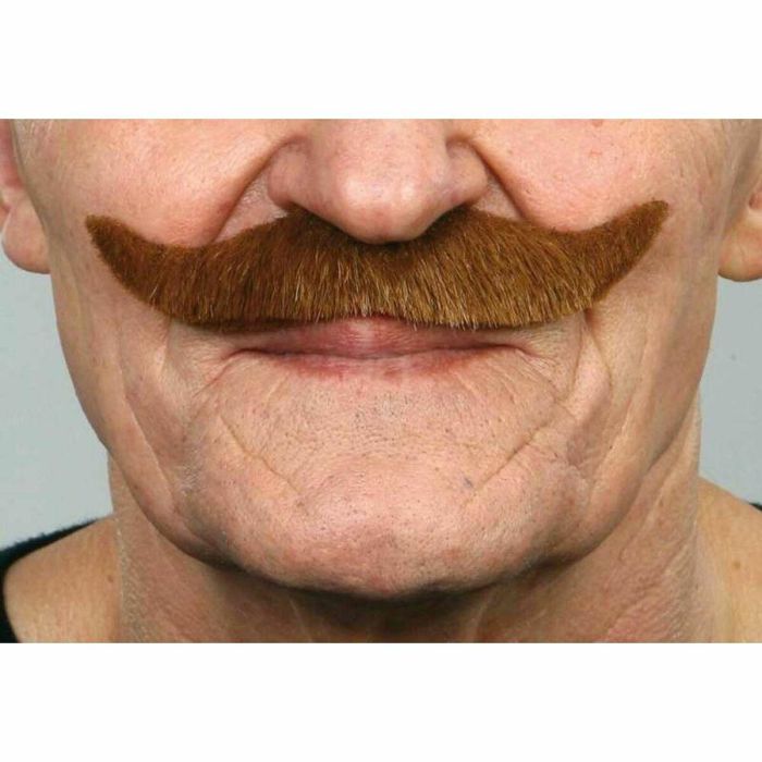 Bigote castaño talla única