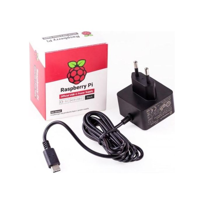 Raspberry Fuente de Alimentacion Usb-C 5.1V 3A - Negro - para Raspberry Pi 4 (1873425)