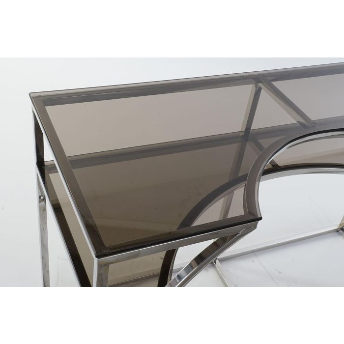 DKD Home Decor Consola Plateada Acero y Cristal 50 x 75 x 120 cm Desmontable 1