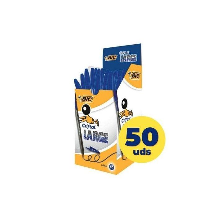 Bic Bolígrafo Cristal Large Azul Caja 50 Ud Bic Bolígrafo Cristal Large Azul Caja 50 Ud