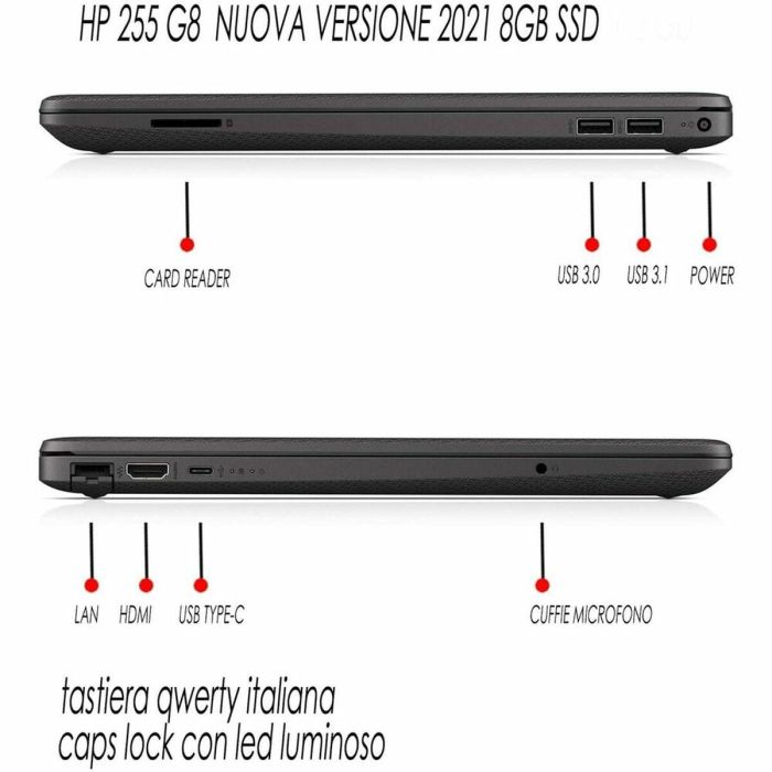 Laptop HP 255 G8 HD AMD 3020e 8 GB RAM 256 GB 256 GB SSD 5 Laptop HP 255 G8 HD AMD 3020e 8 GB RAM 256 GB 256 GB SSD 5